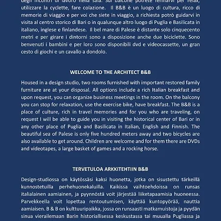 The Architect Bed and breakfast Bari